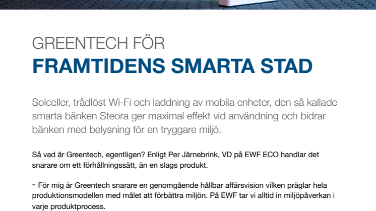 Greentech för framtidens smarta stad
