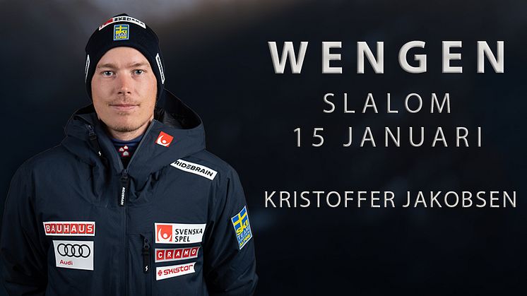 Tuff slalom i Wengen väntar Kristoffer Jakobsen. 