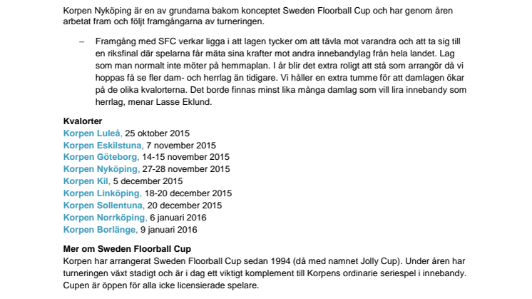 Nyköping kvalar i Sweden Floorball Cup