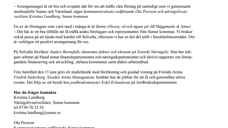 Sunneföretag visar upp sig på Solvalla