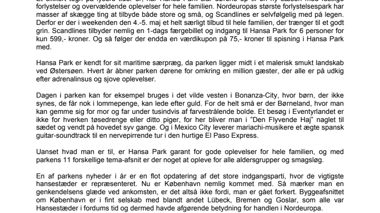 Sejl med Scandlines til forårets vildeste oplevelses-sus i Hansa Park