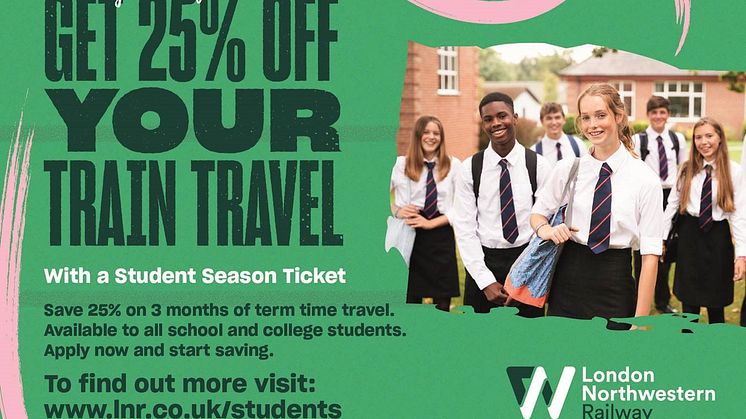 ​25% discount on train travel for students 