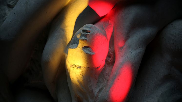 Nytt lyd på Vigeland (Guerilla Lighting) - et studentprosjekt fra Høyskolen Kristiania i samarbeid med Vigelandjubileet (Foto: Unni Irmelin Kvam / Vigeland-museet)