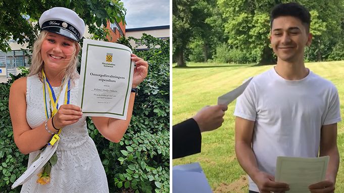 Wilma Skaby Pålsson och Nasrullah Rustami är årets mottagare av omsorgsförvaltningens stipendium.