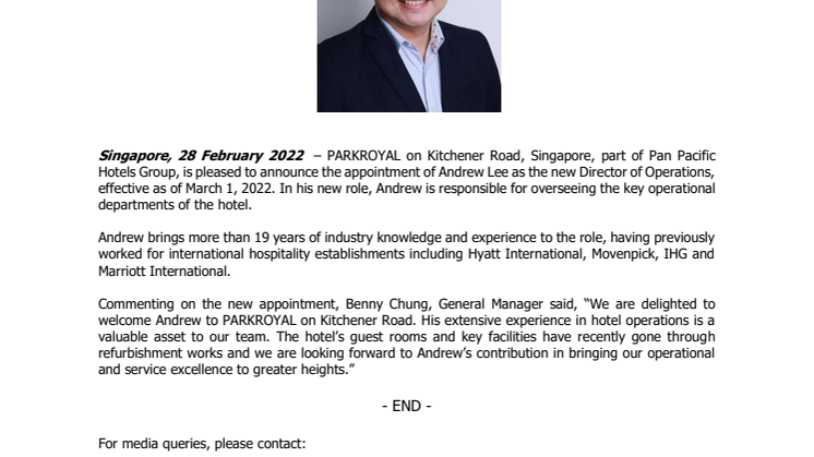 PARKROYAL on Kitchener Road welcomes new Director of Operations.pdf