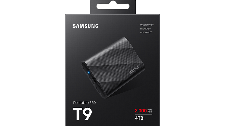 Samsungin uusi SSD-levy T9 tarjoaa ensiluokkaisen suorituskyvyn ja luotettavuuden ammattikäyttöön