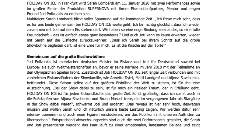 Joti Polizoakis ist Sarah Lombardis Eislaufpartner bei HOLIDAY ON ICE