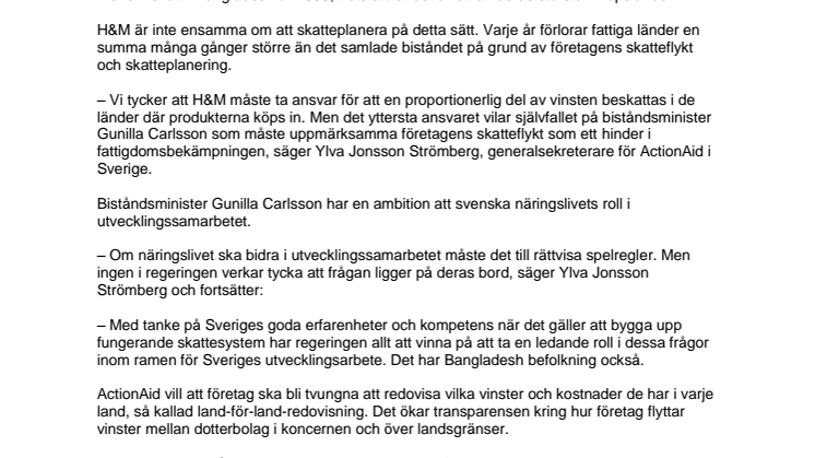 H&M får betalningspåminnelse