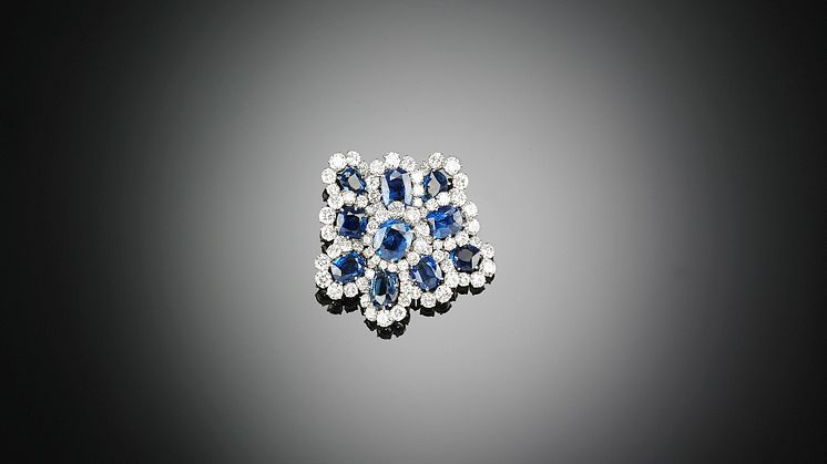 Van Cleef & Arpels sapphire and diamond brooch.