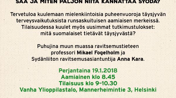 Kutsu 19.1.2018 – Uutta tietoa täysjyvästä 