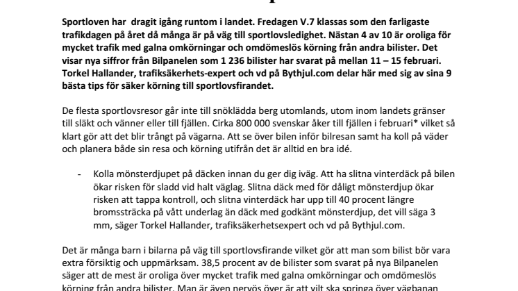 Sportlov: Så kör du säkert till sportlovsfirandet