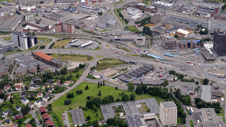 Økern in Oslo, Norway in 1972. Photo: Fjellanger - Widerøe