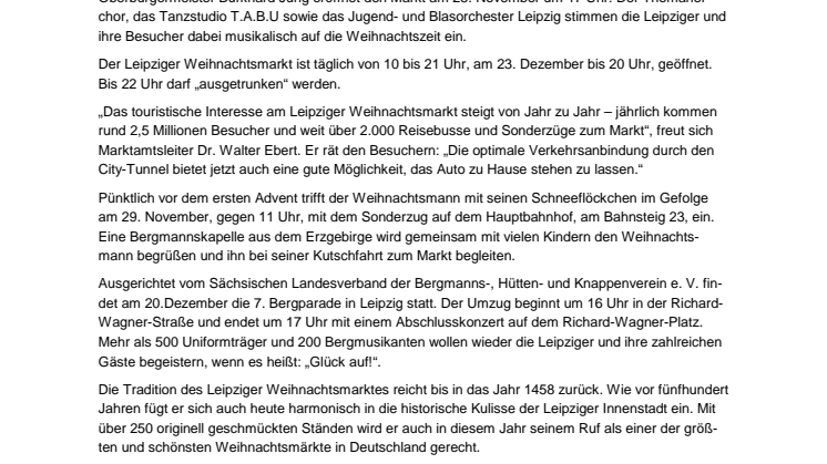 Einer der schönsten Weihnachtsmärkte lockt mit vielen Attraktionen: Leipziger Weihnachtsmarkt 2014