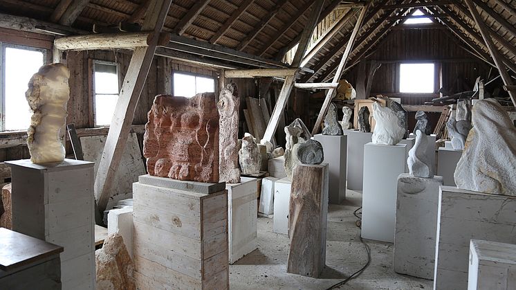 Staffan Nihléns ateljé Romeleåsen, Ystad, 2016. Foto: Lunds konsthall