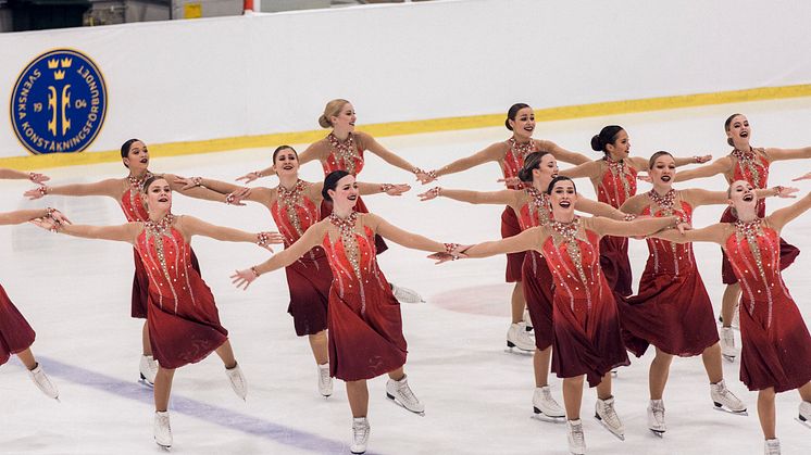 Team Surprise är Svenska Mästare i synkroniserad konståkning 2018. Foto: Rasmus Lindahl/ Studio Emma Svensson