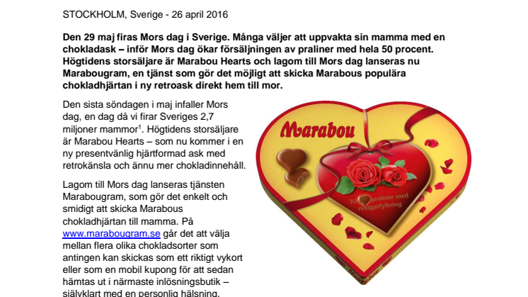 Marabougramma till mamma – Fira Mors dag med Marabou Hearts i ny hjärtformad retroask
