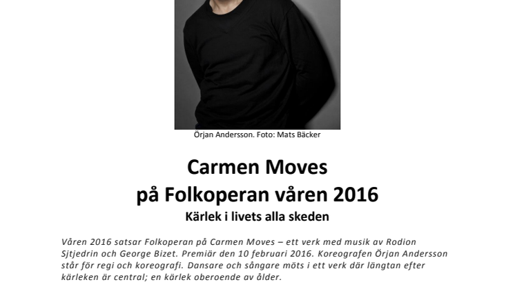 Carmen Moves på Folkoperan våren 2016