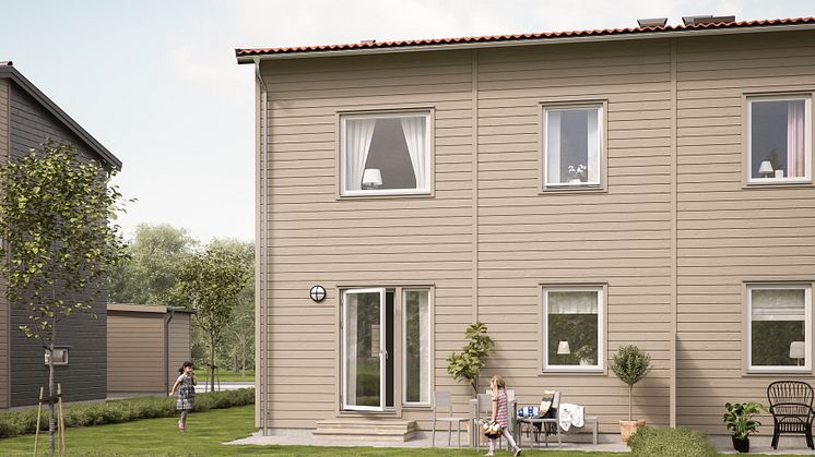 3D-illustration på trädgårdssidan. 