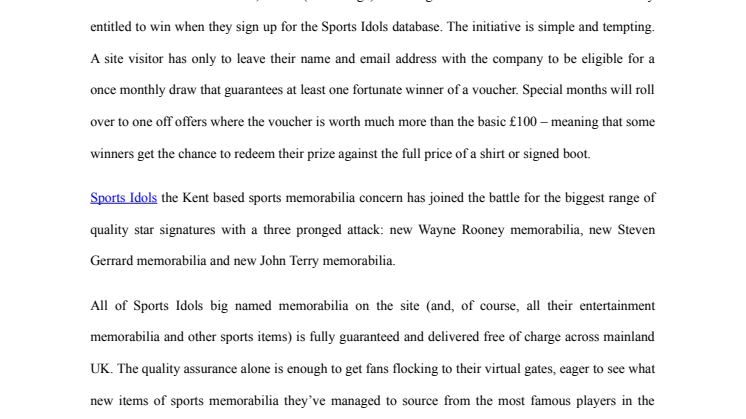 Sports Idols offer extra incentive to customers