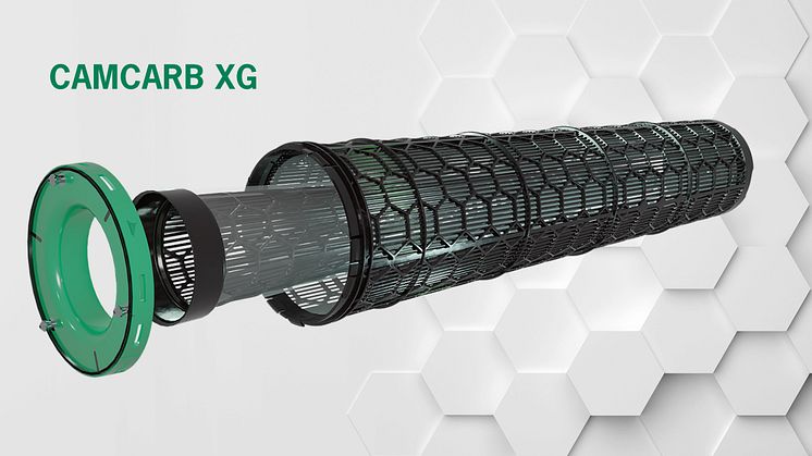 Camfil lanserar den senaste produktinnovationen inom molekylärfiltrering med nya CamCarb XG, cylindriska kolpatroner som fylls med adsorbtionsmedia och kan monteras i vanliga ventilationssystem (HVAC-system)
