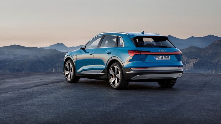 Audi e-tron (Antigua blue) rear, statisk