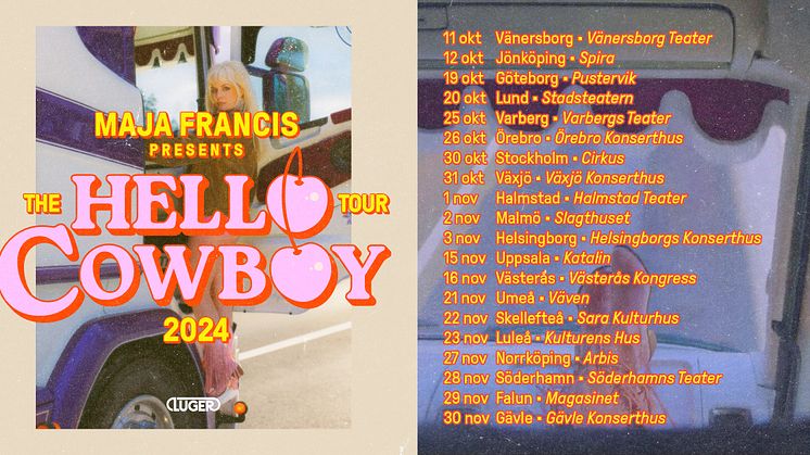 Efter albumsuccén: Maja Francis laddar inför premiären av “Hello Cowboy Tour 2024” 
