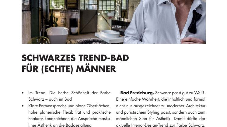 Schwarzes Trend-Bad für (echte) Männer