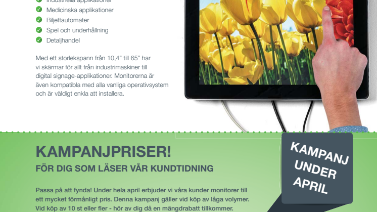 Swipa på våra nya monitorer - Nytt produktområde med touchmonitor-lösningar.