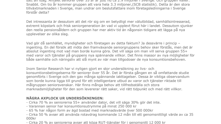 Dålig insikt om seniorers utsikt