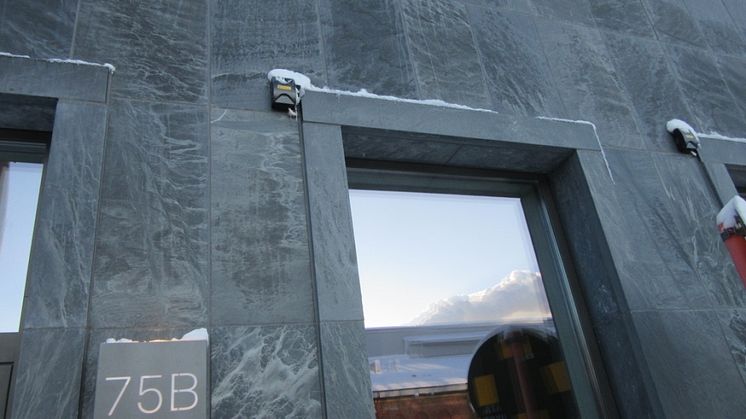 Nordskiffer showroom Stockholm, fasadskiffer borstad Castillo