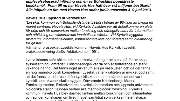 Havets Hus fyller 20 år 