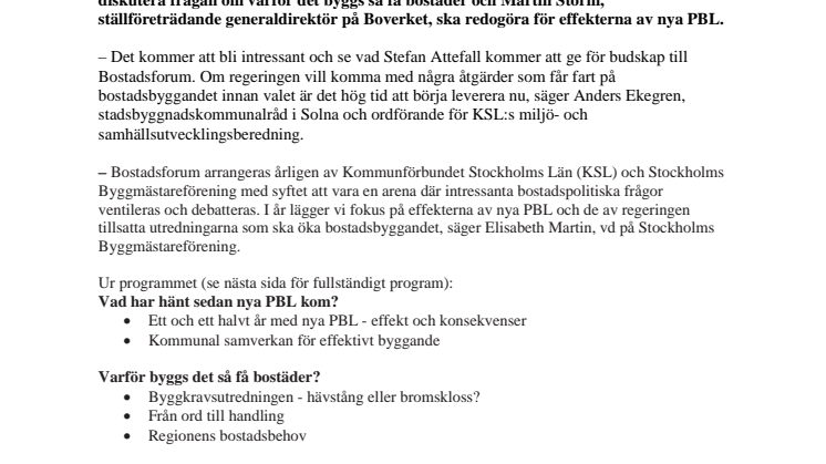 Pressinbjudan till Bostadsform 2012: Från ord till handling – när kommer resultaten? 