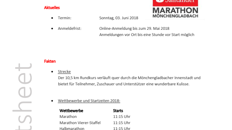 Factsheet 2 Santander Marathon 2018
