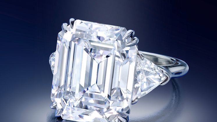 Barbara Walters Harry Winston platinum 13.84 carat diamond ring, estimate_ US$600,000-900,000. Credit Bonhams