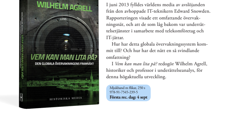 En av Sveriges främsta experter har skrivit en högaktuell bok om övervakning