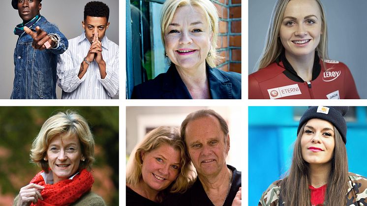 Stiftelsen Organdonasjons ambassadører fra ø.v. Nico & Vinz, Anette Hoff, Hege Bøkko. Fra n.v. Trude Dybendahl,  Walter Trout og hans kone Marie, Kristin Gjelsvik.