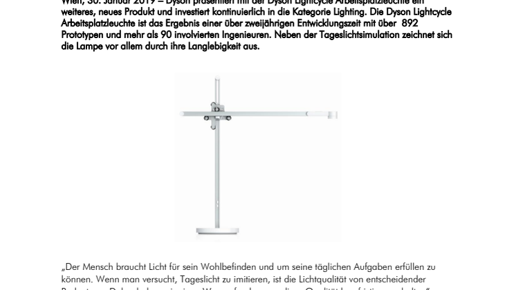 Dyson Lightcycle Arbeitsplatzleuchte: Neue Dyson Leuchte passt sich dank App-Steuerung dem Tageslicht an