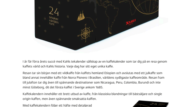 Ny Kaffekalender gör Kahls tekalender sällskap i årets julförsäljning