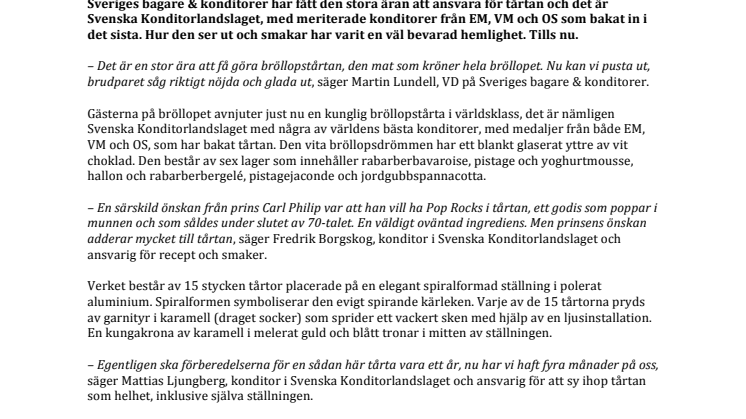 Release Pop Rocks möter sofistikerat hantverk i prins Carl Philips och prinsessan Sofias bröllopstårta