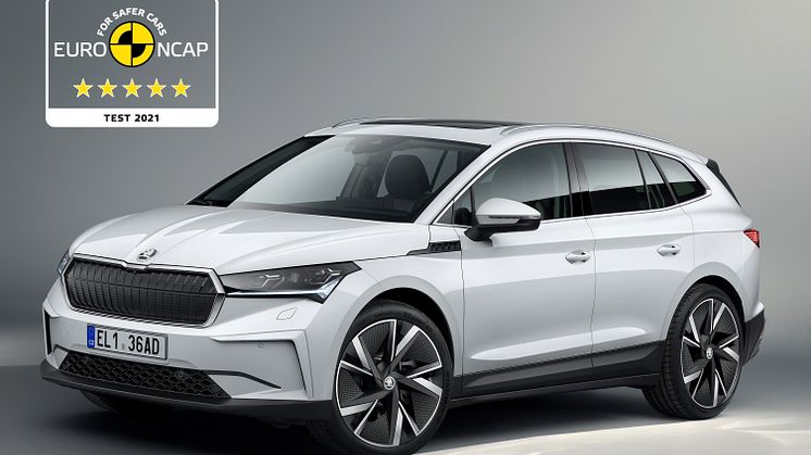 Euro NCAP crashtestede 33 biler i 2021. ŠKODA ENYAQ iV og den nye ŠKODA FABIA er de bedste i deres respektive klasser.