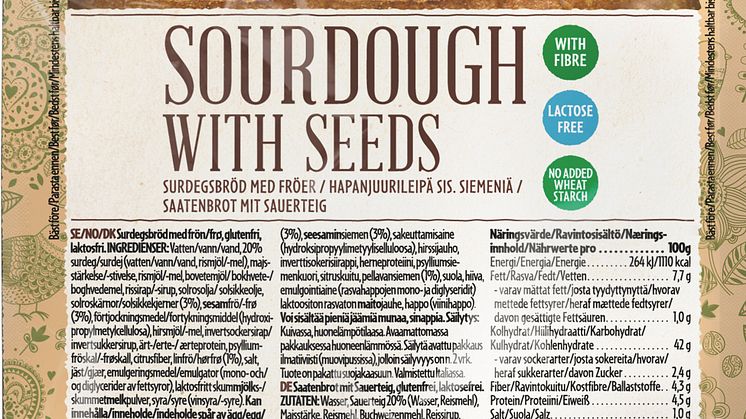 Surdeigsbrød med frø og kjerner