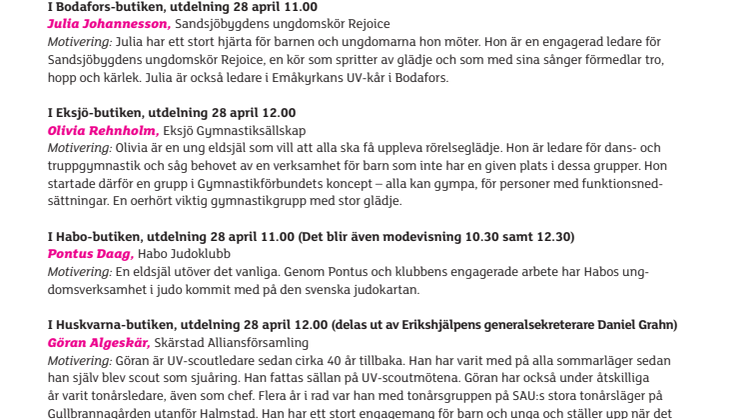 Körledare och friidrottstränare bland mottagarna av Eriksstipendiet i Jönköpings län