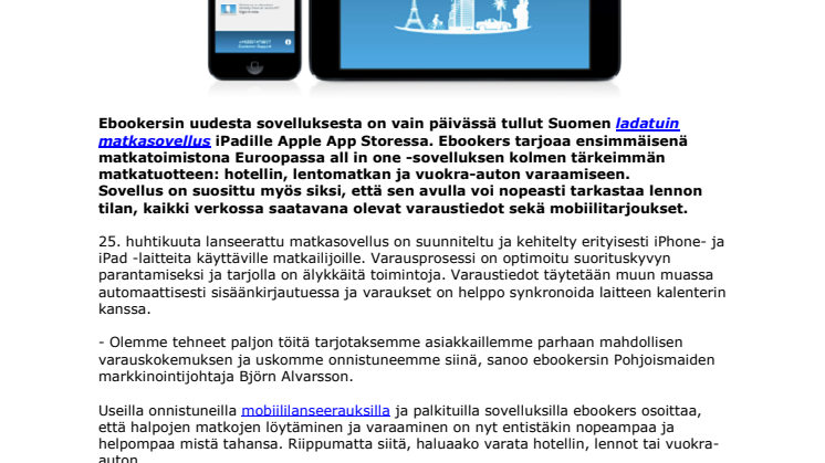 Uusi ebookers-sovellus #1 App Storessa