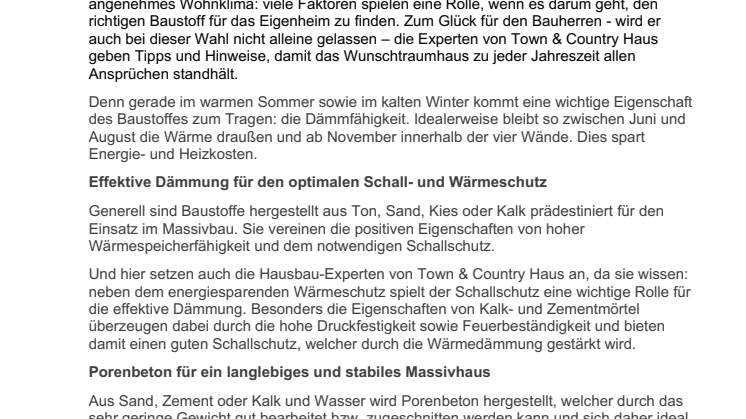 Baustoffe - die perfekte Hülle für das Massivhaus