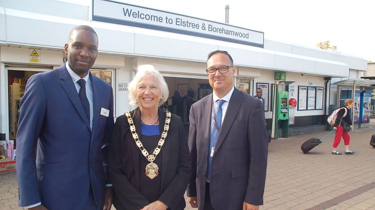 Station improvement (from left) Station Manager Hilton Matereke, Mayor Cllr Brenda Batten and project manager Paul Best