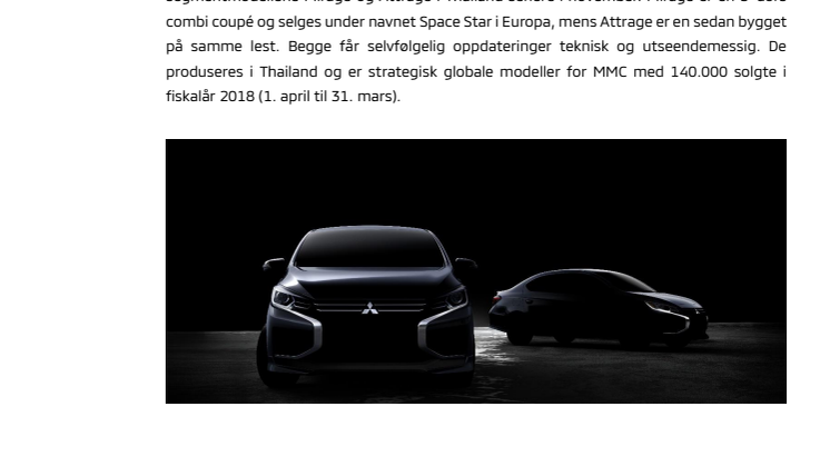 Mitsubishi Mirage og Attrage fornyes