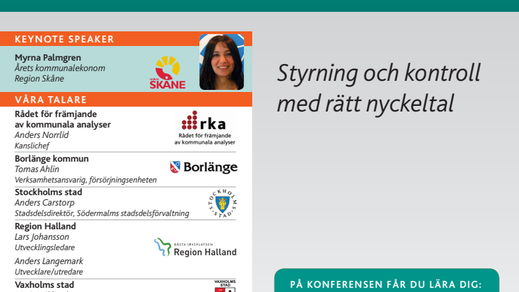 Nyckeltal för ekonomer i socialförvaltningen, konferens i Stockholm 5-6 februari 2013