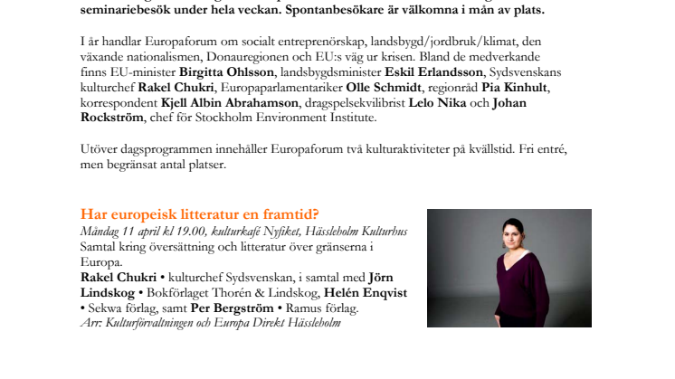 Stort intresse för Europaforum Hässleholm 2011