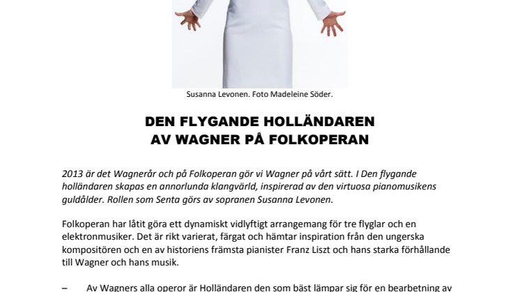 DEN FLYGANDE HOLLÄNDAREN AV WAGNER PÅ FOLKOPERAN