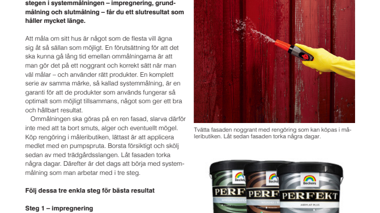 Beckers Systemmålning ger husfasaden ett långt liv